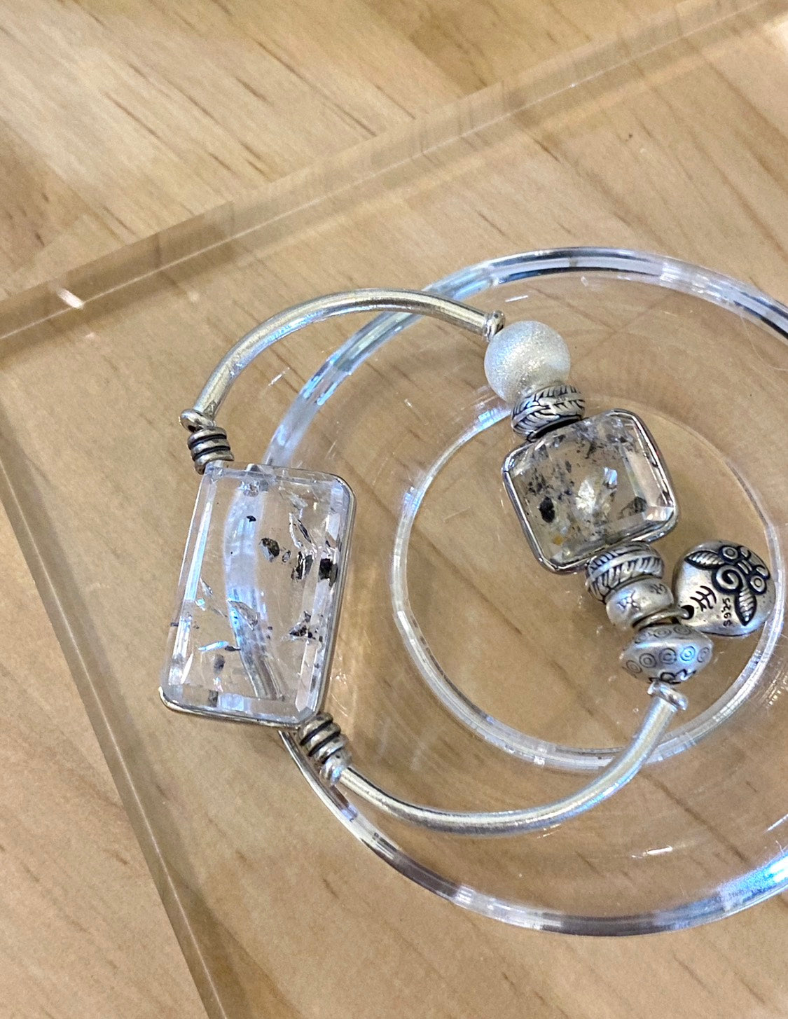 閃靈鑽水膽流沙晶中晶|純銀訂製款|獨一無二的靈性珍寶